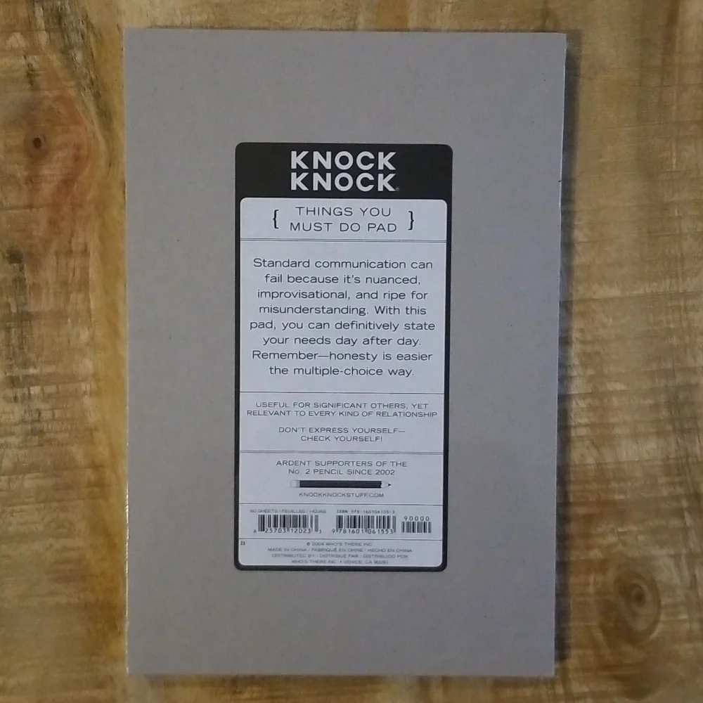 Knock Knock “Things You Must Do To Make Me Happy” Note Pad